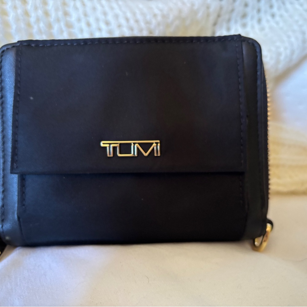 TUMI Black and Gold Women's Wallet